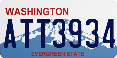 WA license plate ATT3934