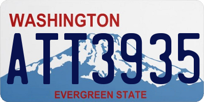 WA license plate ATT3935