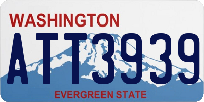 WA license plate ATT3939