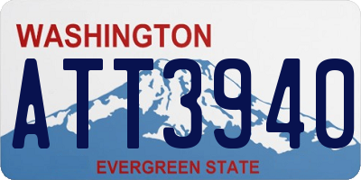 WA license plate ATT3940