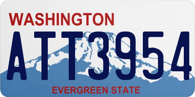 WA license plate ATT3954