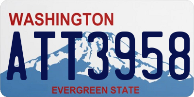 WA license plate ATT3958