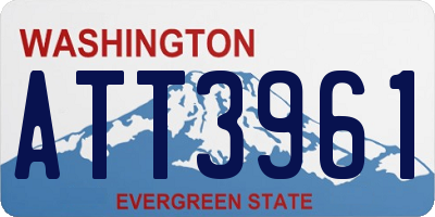 WA license plate ATT3961