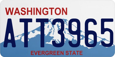 WA license plate ATT3965