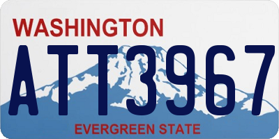 WA license plate ATT3967
