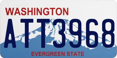 WA license plate ATT3968