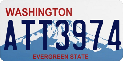 WA license plate ATT3974