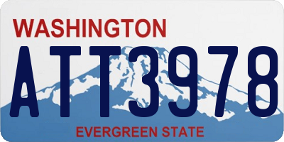 WA license plate ATT3978