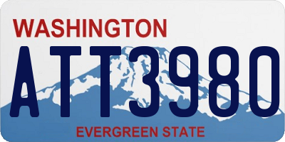 WA license plate ATT3980