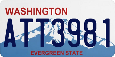WA license plate ATT3981