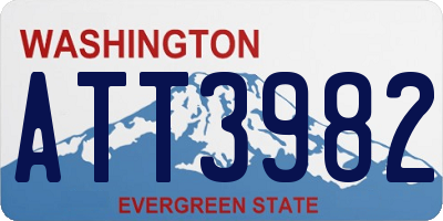 WA license plate ATT3982