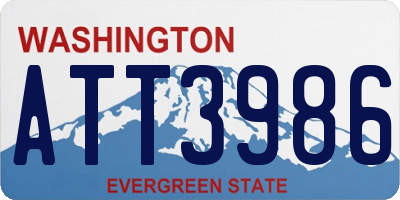 WA license plate ATT3986