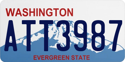 WA license plate ATT3987