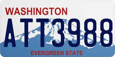 WA license plate ATT3988