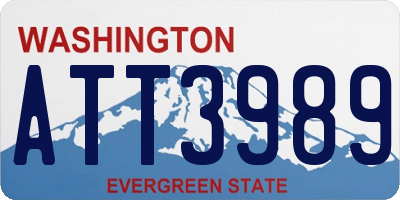 WA license plate ATT3989
