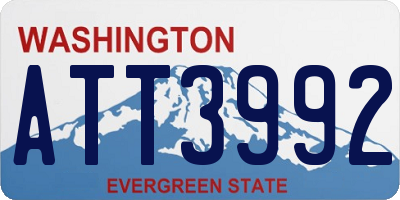 WA license plate ATT3992