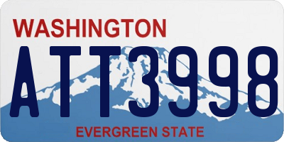 WA license plate ATT3998