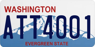 WA license plate ATT4001