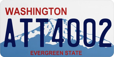 WA license plate ATT4002