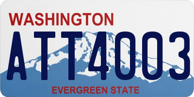 WA license plate ATT4003