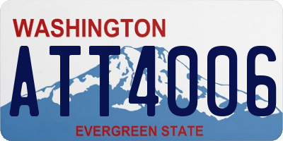 WA license plate ATT4006
