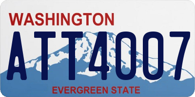 WA license plate ATT4007