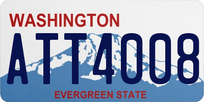 WA license plate ATT4008