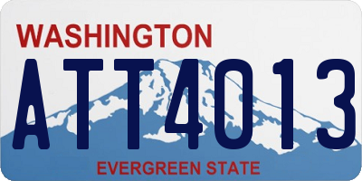 WA license plate ATT4013