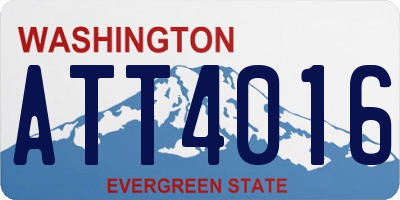 WA license plate ATT4016