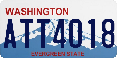 WA license plate ATT4018
