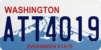 WA license plate ATT4019
