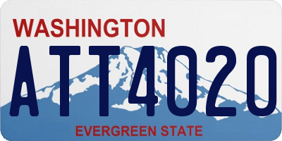 WA license plate ATT4020