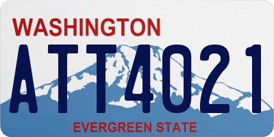 WA license plate ATT4021