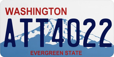 WA license plate ATT4022
