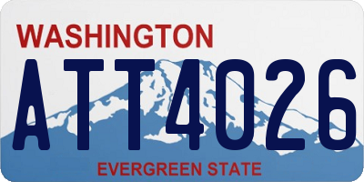 WA license plate ATT4026