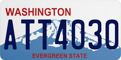 WA license plate ATT4030