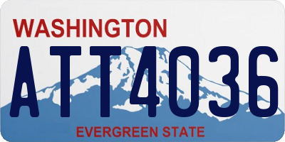 WA license plate ATT4036