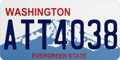 WA license plate ATT4038