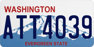 WA license plate ATT4039