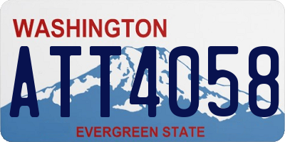 WA license plate ATT4058