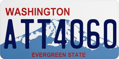 WA license plate ATT4060