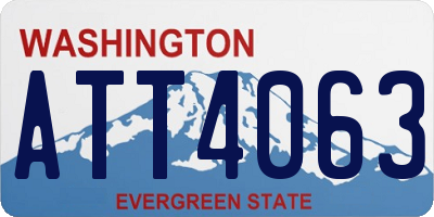 WA license plate ATT4063