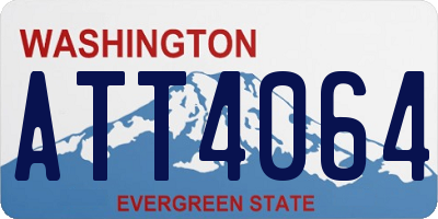 WA license plate ATT4064