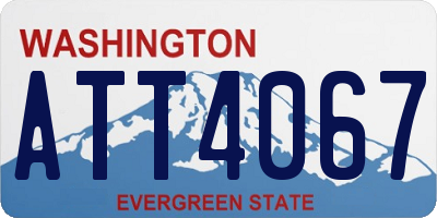 WA license plate ATT4067
