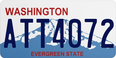 WA license plate ATT4072