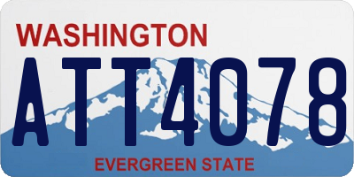 WA license plate ATT4078