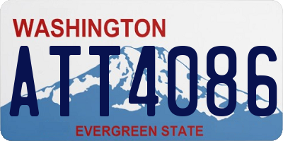 WA license plate ATT4086