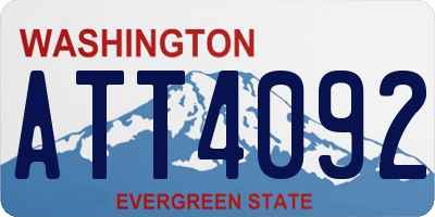 WA license plate ATT4092