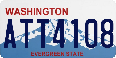 WA license plate ATT4108