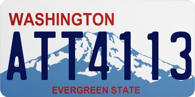 WA license plate ATT4113
